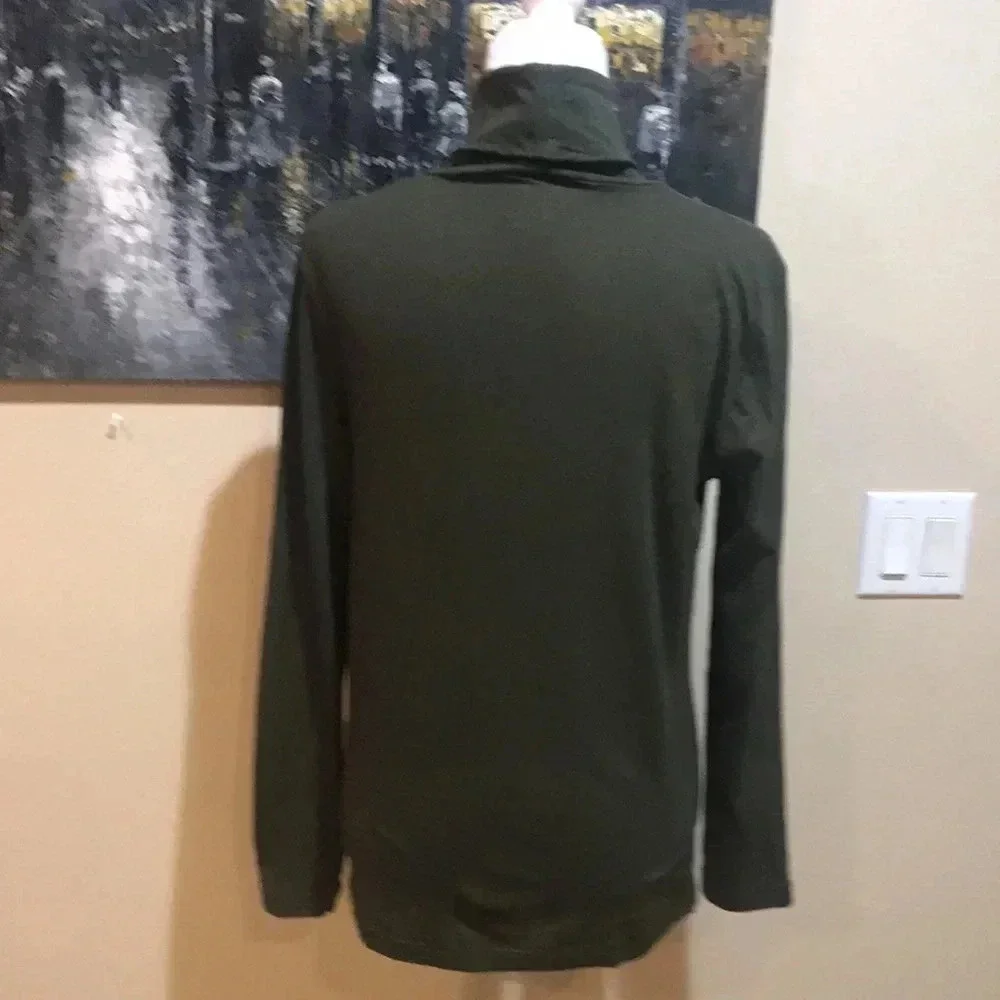 Madewell Cotton Turtleneck Hi-Low hem with Long Sleeves-Size M